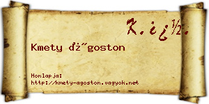 Kmety Ágoston névjegykártya